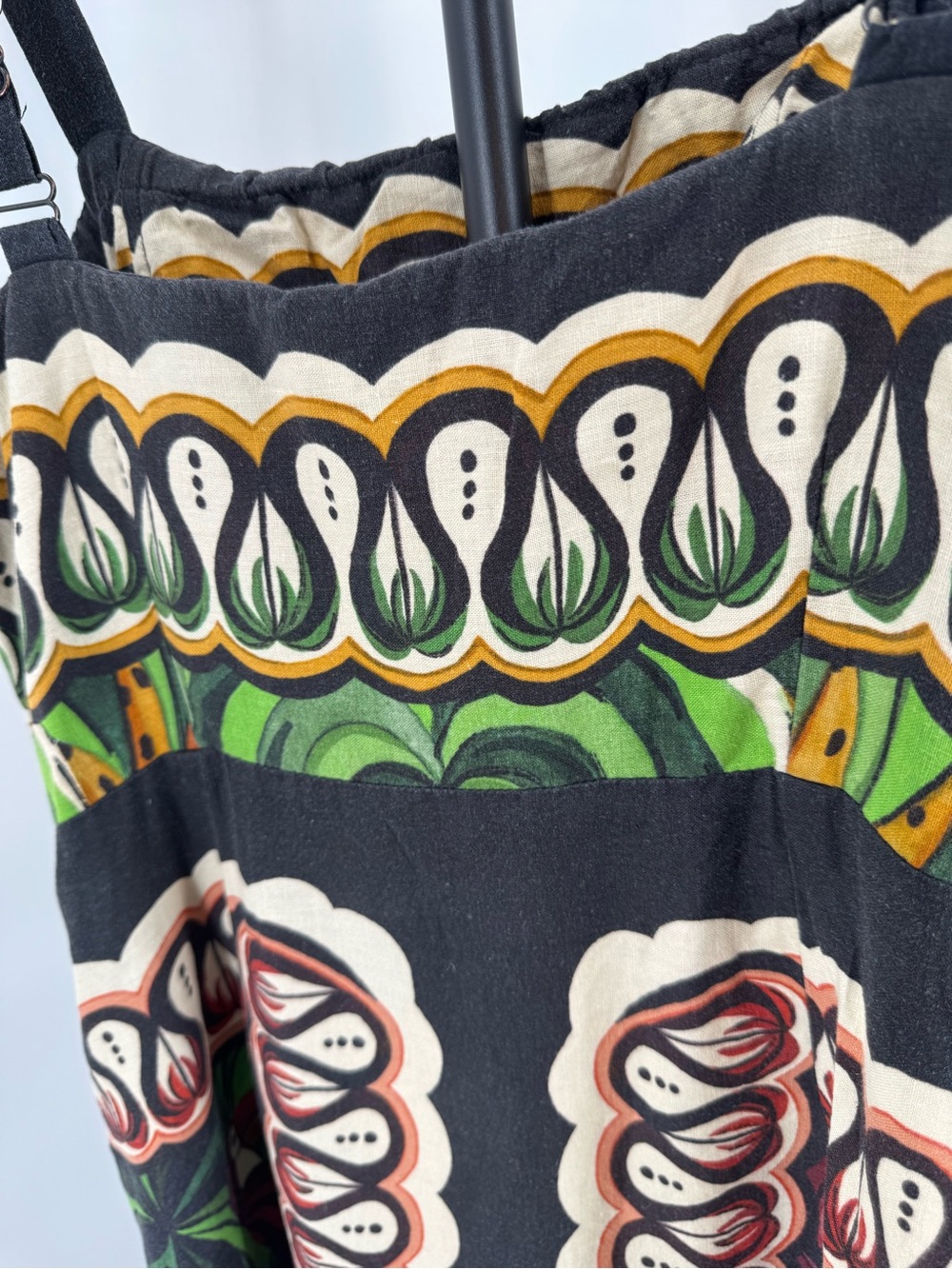 FARM Rio Botanical Print Strap Midi Dress in Green, Red and Black - Picture 6 of 7
